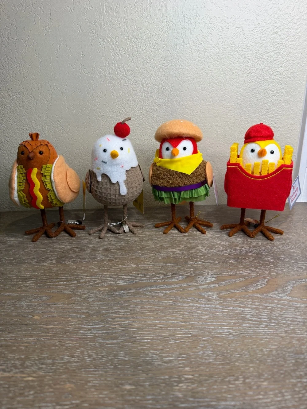 Target Bullseye Birds SET OF 4  Ice Cream & Hot Dog (2025) Fries & Burger (2026)